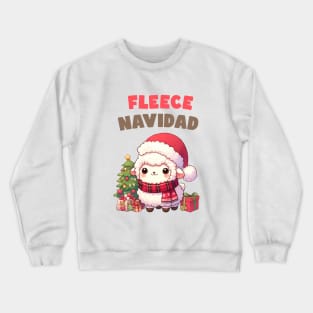 Fleece Navidad Christmas Sheep Crewneck Sweatshirt